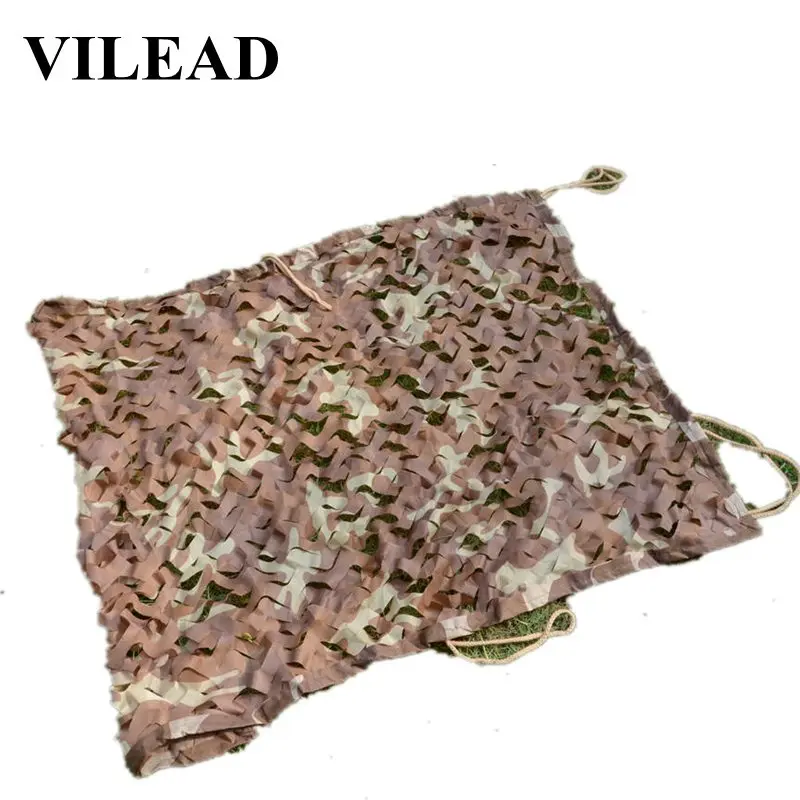 

VILEAD 5M x 6M (16.5FT x 19.5FT) Desert Camouflage Netting Military Army Camo Net Shelter for beach shadow Hunting Garden Covers