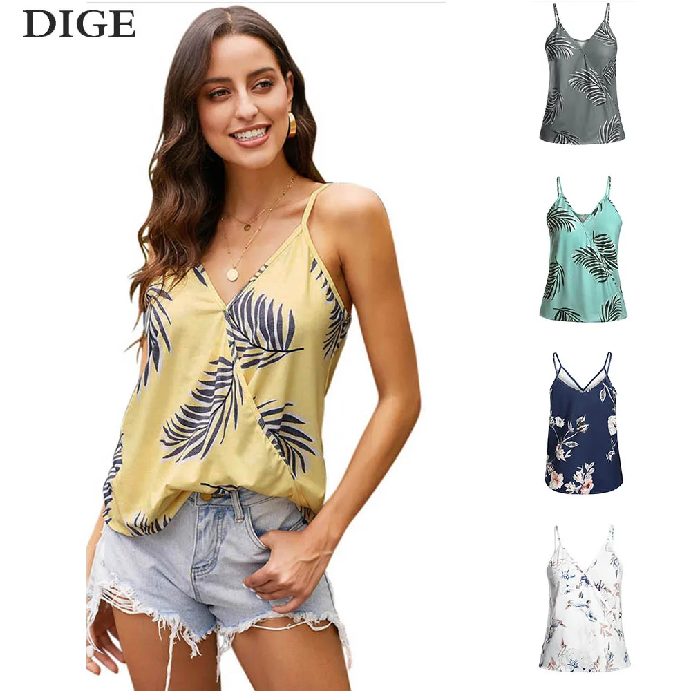 

2019 New Fashion Women Summer Printed Sleeveless Vest Blouse Tank Tops Camis Clothes Blouse Sexy Blouse Camisole B0427