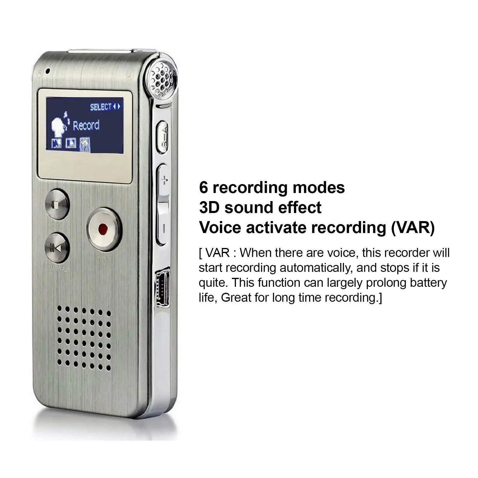 Диктофон мини 8 ГБ Цифровой звук аудио рекордер Диктофон MP3-плеер