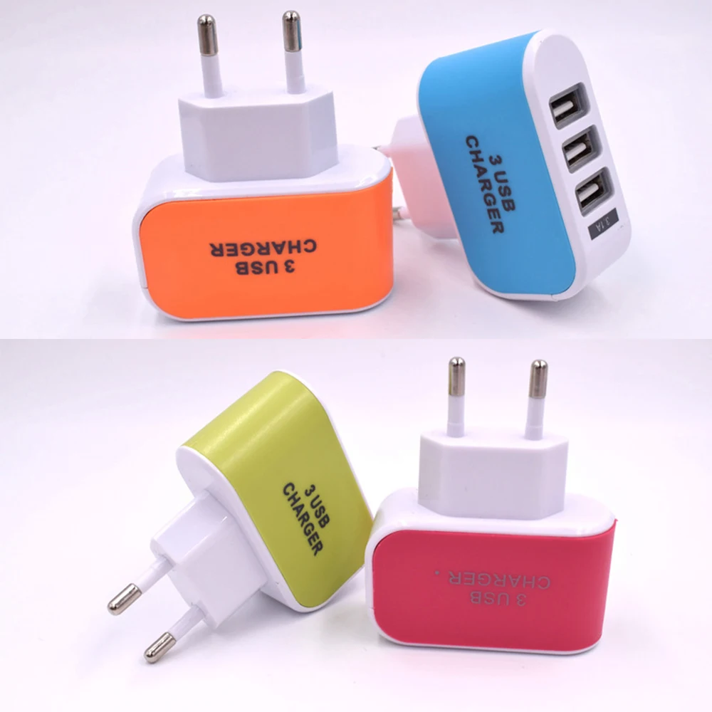 Адаптер для зарядного устройства переменного тока с 3 USB портами 2 А 110 240