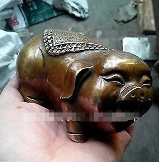 Suirong510+++chinese Feng Shui Good Luck Bronze Pig Statue Statues