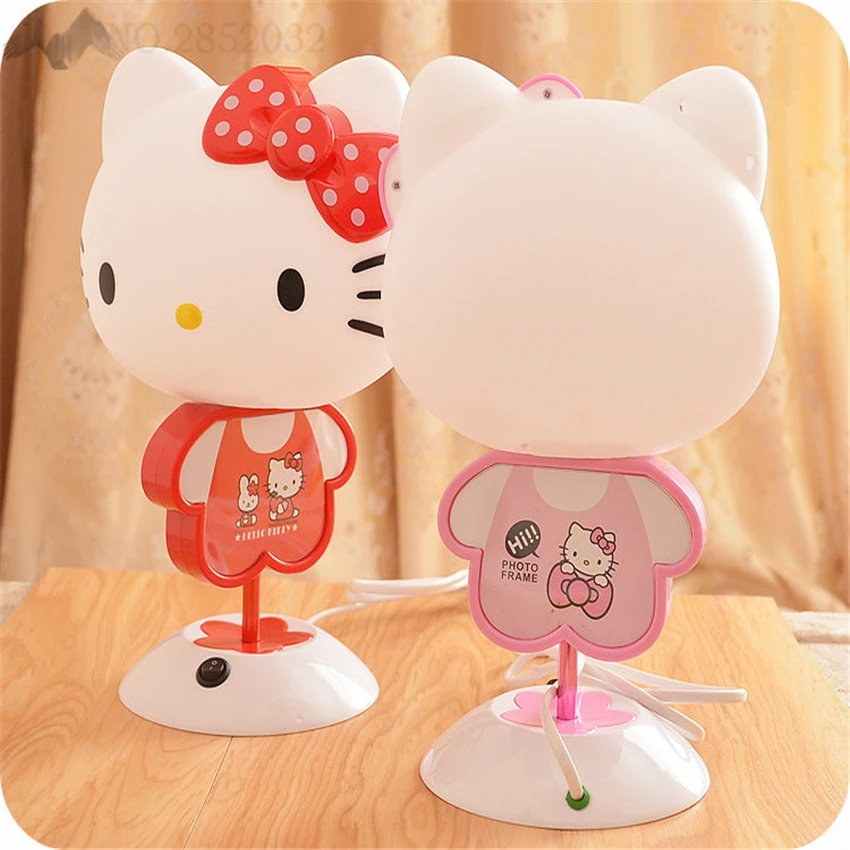 

LFH Creative Cute Pink/Red LED Rechargeable Table Lamps Hello Kitty Length Night Lights Reading Lamps for Student Eye Protective