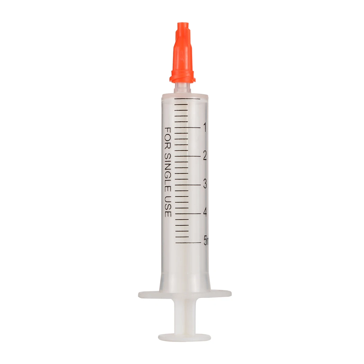 Mayitr 5 Set 5ml Measuring Syringe Plastic Syringe Disposable Plastic Syringes & 21G Needle & Red Cap For Measuring