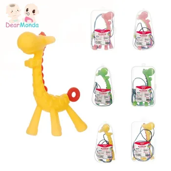 

Safe Silicone Giraffe Teether Soft Baby Teething Toy BPA Giraffe Pendant Necklace Baby Food Grade Necklace Teething Hanging Toys