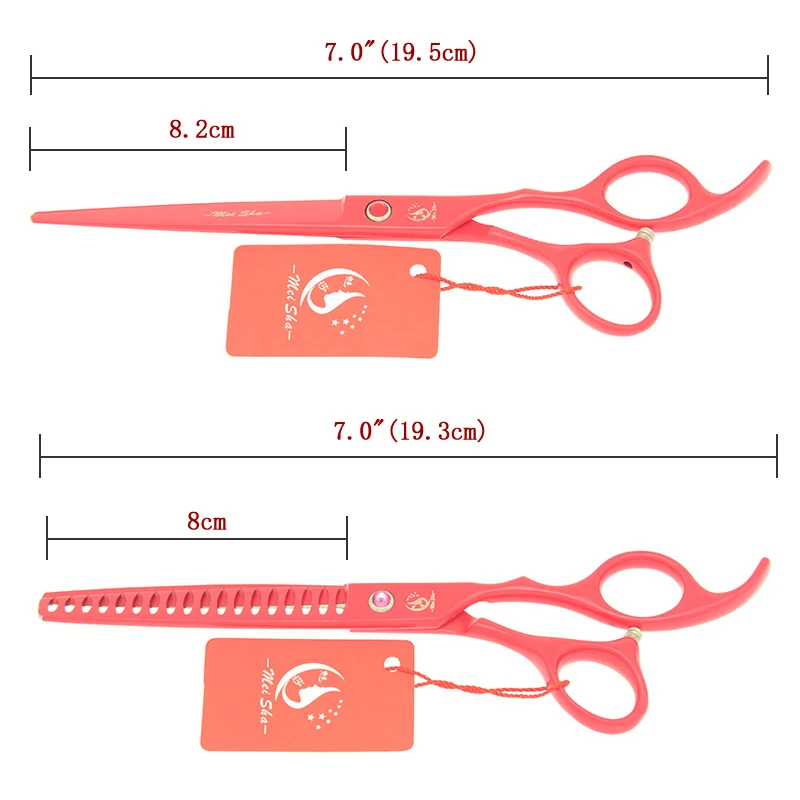 Meisha 7 дюймов Япония 440c уход за собакой для домашних животных прямой резка изогнутые ножницы комплект рыбы кости истончение ножницы для грумера HB0142