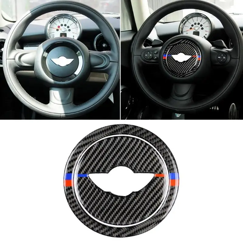 

Carbon Fiber Steering Wheel Sticker for Mini Cooper R56 Auto Car Styling Cover Trim for Mini Cooper R55 R56 R60 Decor Accessory