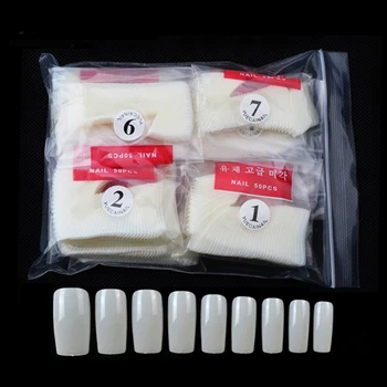 

500pcs/pack Natural False Nail Tips Acrylic French Design UV Gel Salon Full Cover Half Cover Artificial Nail Art Tools