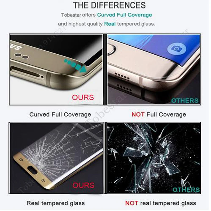 Закаленное стекло с полным покрытием для Samsung Galaxy S6 S7 Edge Plus Case S 7 6edge стеклянная
