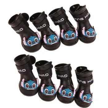 

For Dogs 4Pcs/ Lot Dog Rain Shoes Dog Clothes Harness Candy Colors Boots Waterproof Booties Rubber Pet Household Supplies