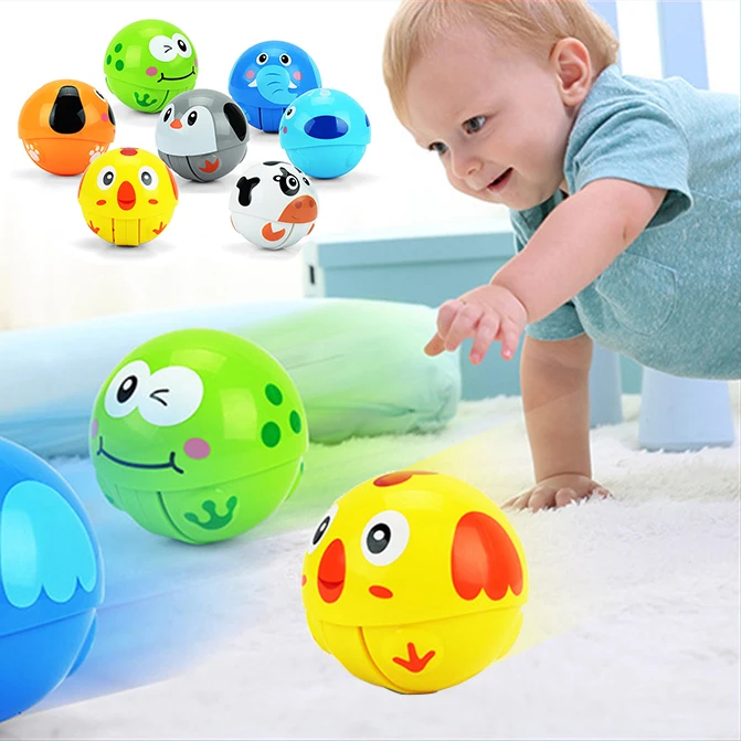 

Baby Toy Ball 3+ Months Cartoon Animal Running Tumbler Bebe Toys For Babies Baby Rattles With Package