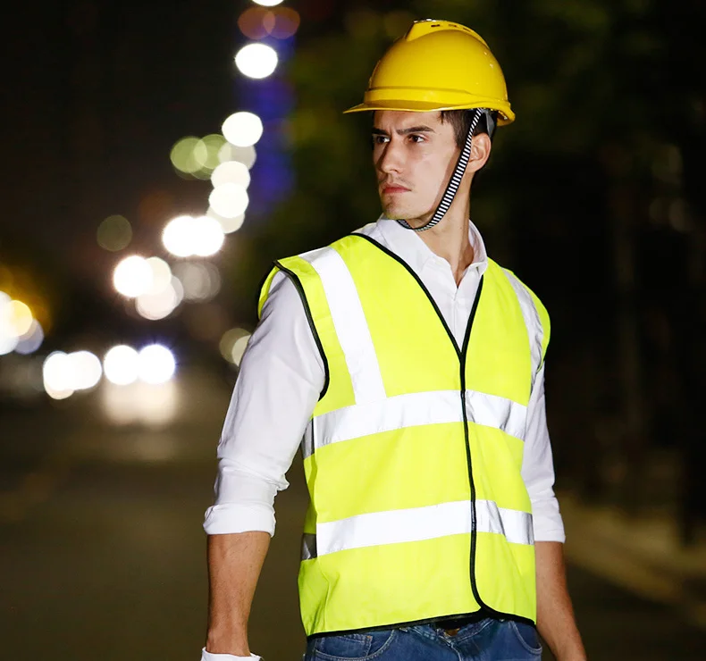 Hi vis желтый светоотражающий жилет с светоотражающие ленты