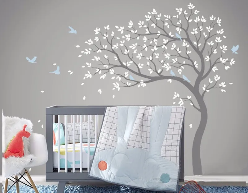 Vinyl Nursery Tree Wall Sticker Mural Adhesive Modern Decoration Vinyl Nursery Tree Wall Sticker Mural