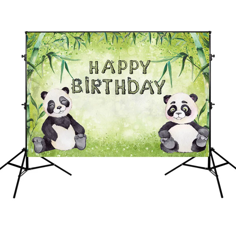 

Vinyl Photography Backgrounds Kids Cute Cartoon Panda Bamboo Spring Birthday Party Decor Children Backdrop Photo Studio