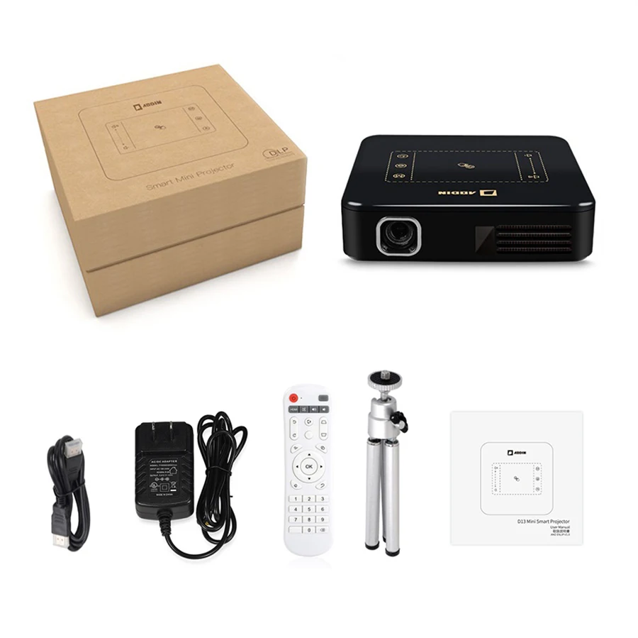 Android 7.1.2 Pocket Mini Projector D13 4K Smart TouchPad Pico DLP Portable LED WIFI 2.4G/5G Bluetooth 4.0 Home Theater Android 7.1.2 Pocket Mini Projector D13 4K Smart TouchPad Pico DLP Portable LED WIFI 2.4G/5G Bluetooth 4.0 Home Theater
