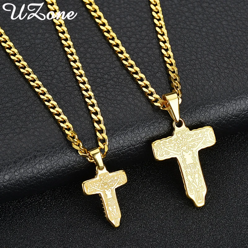 UZone Double Sides Crucifix Cross Necklace Lord's Prayer Pendant Necklaces For Valentine's Day Gift | Украшения и