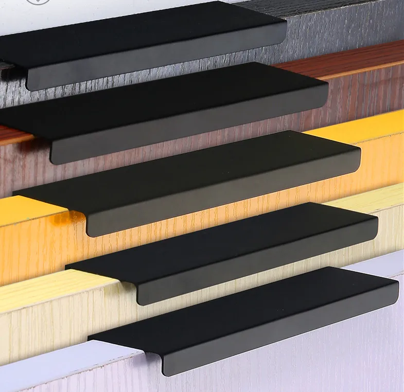 80 400cm door edge handle wardrobe drawer black brushed brass color furniture handle