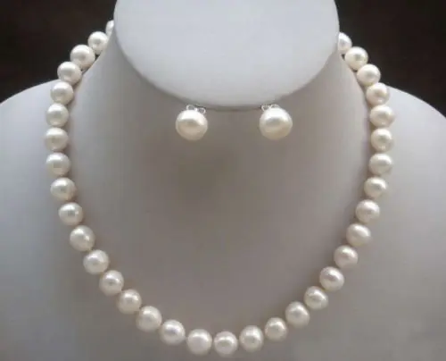 

Free Shipping Wholesale>>>new hot Mouse over image to zoom 8-9mm Natural White Akoya Cultured Pearl Necklace EarrING