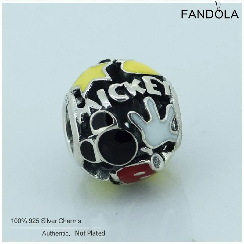

100% Real 925 Sterling Silver Mickey Mania Beads Charm Fits Original Brand DIY Bracelets Women Jewelry Making Berloque
