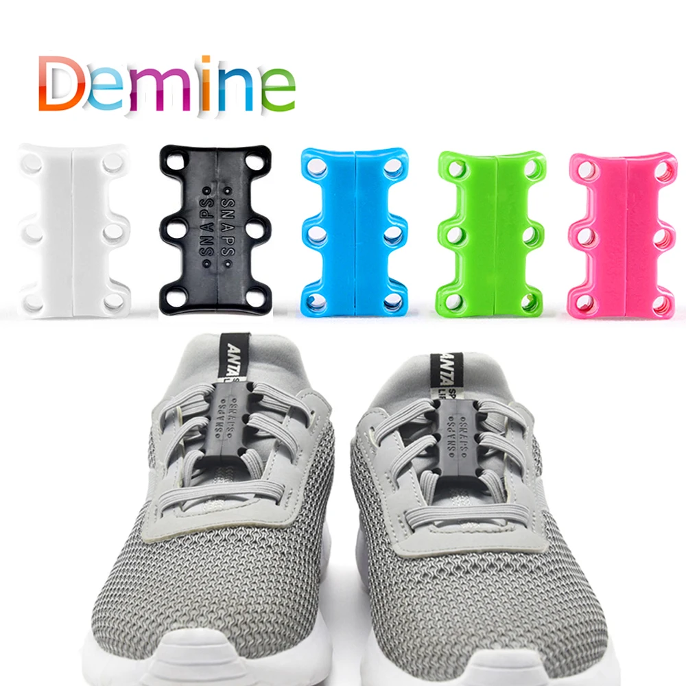 

1 Pair Shoelaces Buckles Strong Magnetic Quick Easy for Sneakers Sports Shoes Closure Fashion Child Adult No Tie Shoelace Buckle