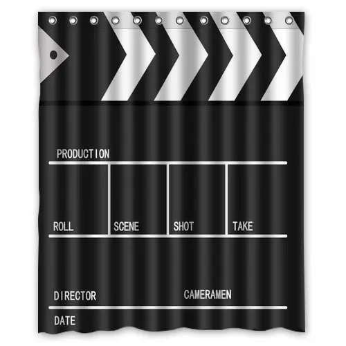 

Movie&Cinema lapper board Background Waterproof Shower Curtain/Bath Curtain--Size: 60" x 72"