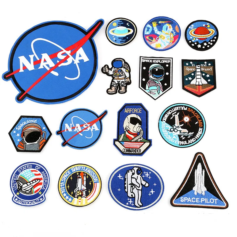 

Clothes patches, about astronauts, rockets, planets, planes. Interesting and Individual Handmade DI for Clothing Embroidery Deco