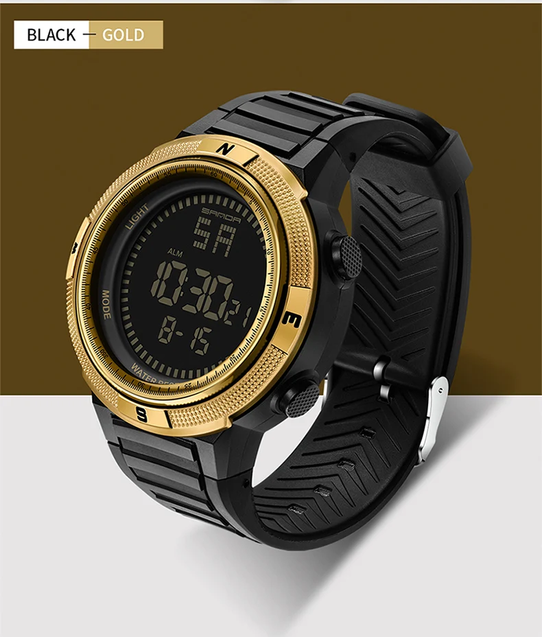 SANDA Роскошные Брендовые мужские военные спортивные часы для дайвинга 30 м цифровой светодиодный часы мужские модные повседневные электронные наручные часы Relojes