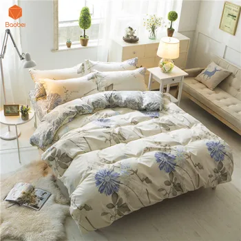 

Flowers Bedding set Soft comforter New Style Bedding Sets Pillowcase Printed Polyester Duvet Cover Set Queen King SizeSj279