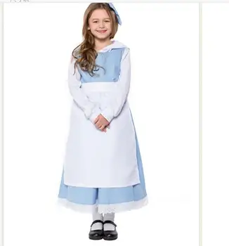 

Kids Girl Beauty and beast cosplay carnival costume kids belle princess dress for Christmas Halloween