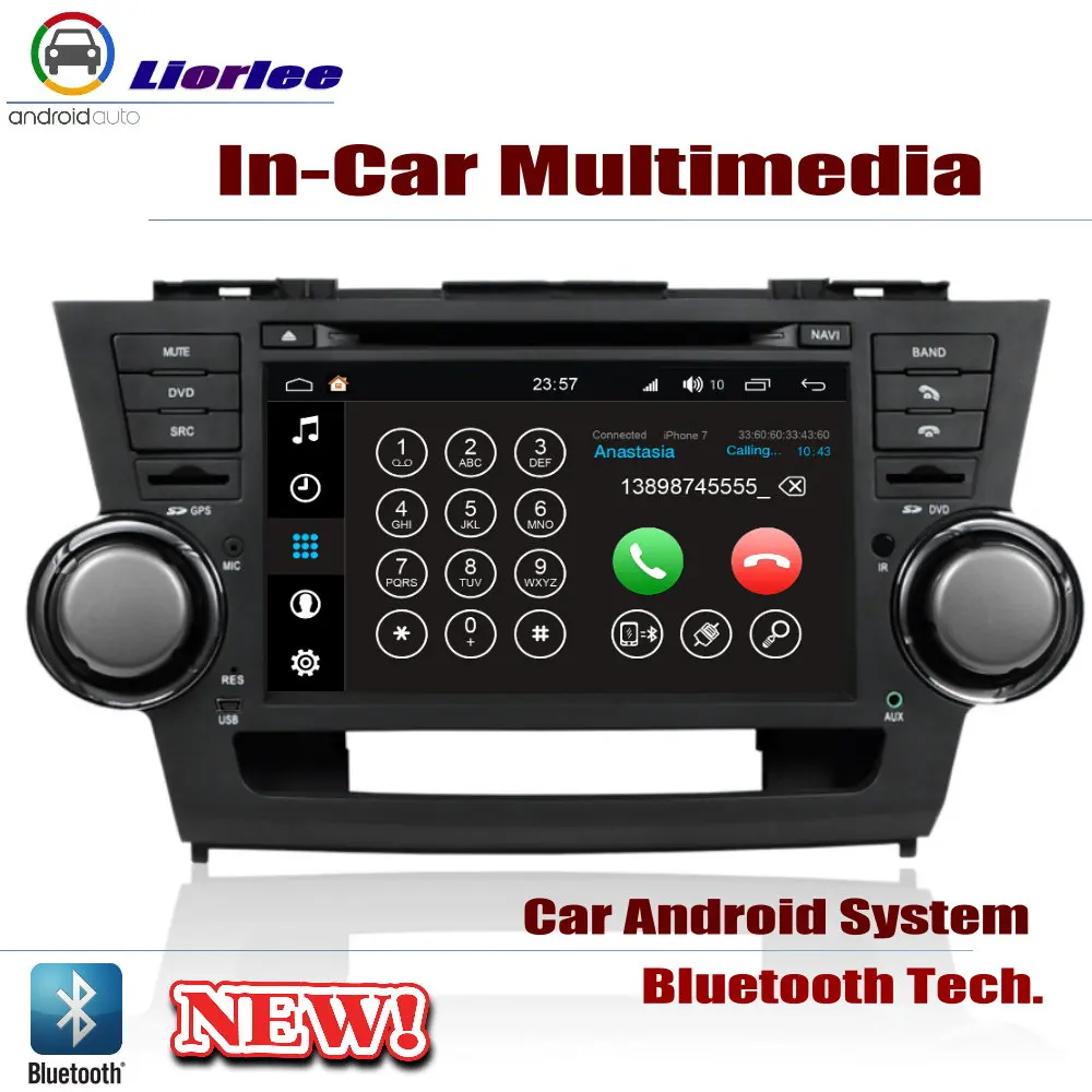 Excellent For Toyota Highlander 2007~2013 Car Android Player Radio DVD GPS Navigation Displayer System Audio Video In Dash Multimedia 4