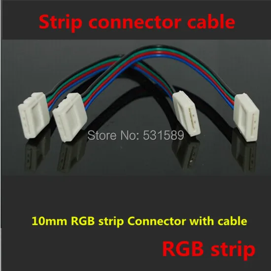 

Wholesale 200PCS 10mm RGB strip Connector with cable/ 5050 RGB led strip connector