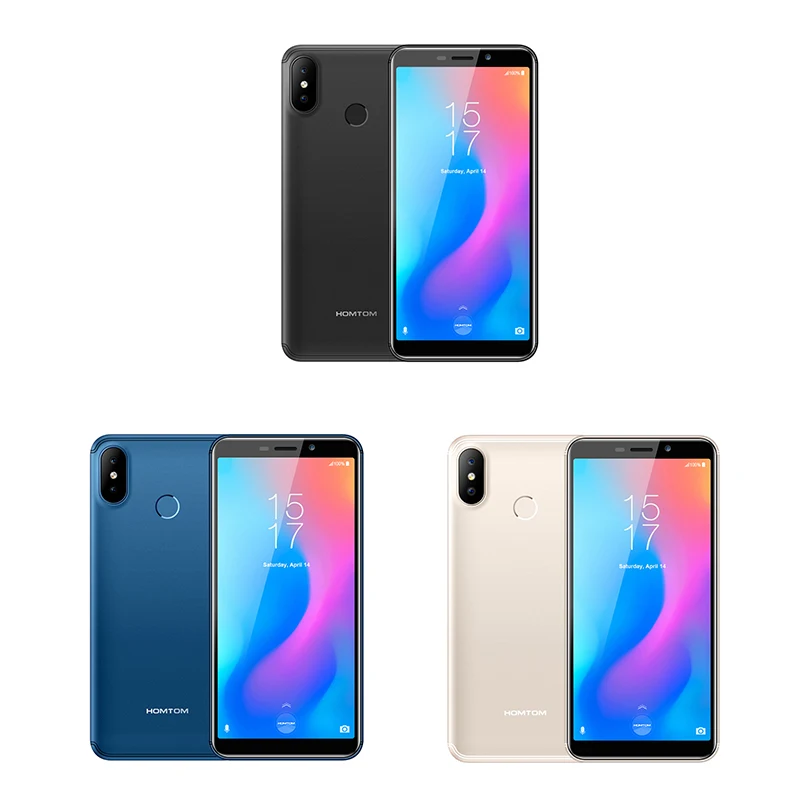  Original HOMTOM C2 Android 8.1 2GB+16GB ROM Mobile Phone Face ID MTK6739 Quad Core 13MP Dual Camera