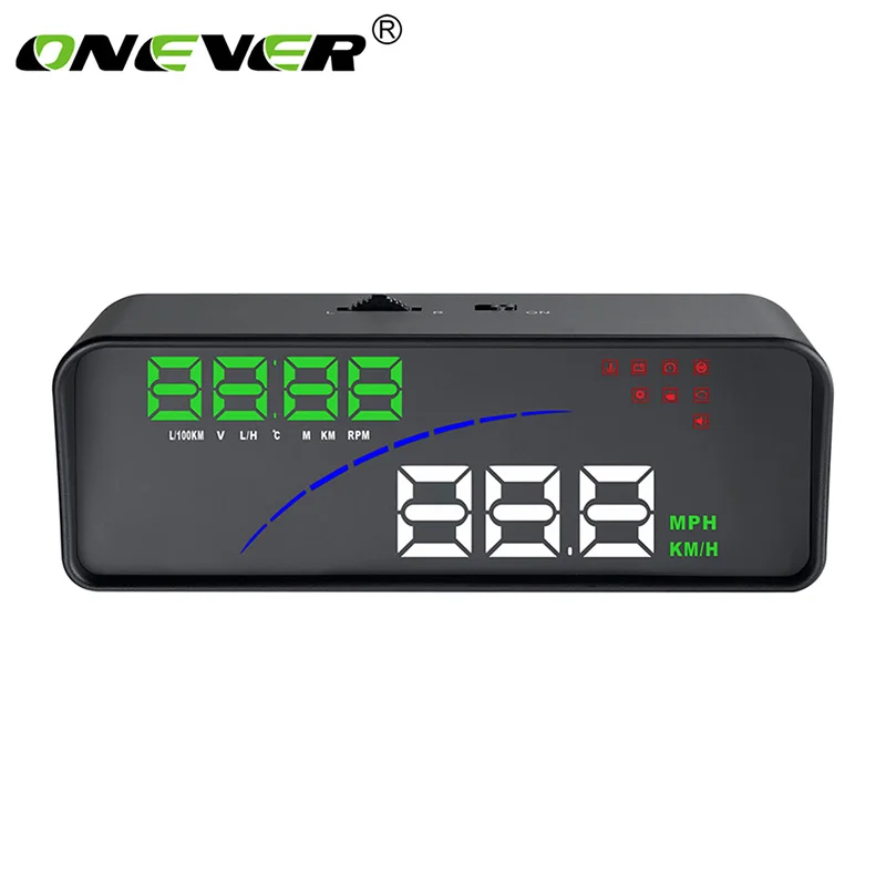 

Onever Car HUD Head Up Display Overspeed Warning System Speedometer Windshield Projector Auto Electronic Voltage Monitoring
