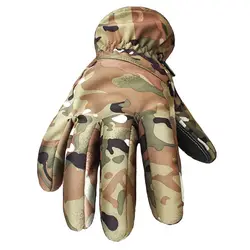 Зимние перчатки тактические камуфляж из натуральной кожи толстые спортивные армейские Защитная перчатка Толстые Полный Finger перчатка в