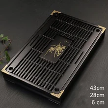 43*28*6 см твердый деревянный поднос для час отвод воды хранения чайный набор кунг-фу ящик чайная доска стол китайский чай церемония инструменты