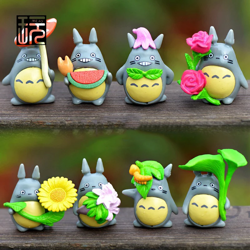 

2016 New Arrival, 8 styles Cute Mini Anime Totoro Set Fairy Garden Miniatures Terrarium Figurine Micro Landscape Decoration