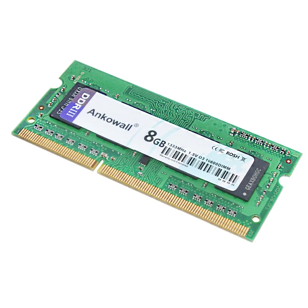 Ankowall DDR3 SO-DIMM 8GB ram 1600/13333 MHz ноутбук память PC3-10600/12800 ноутбук ram