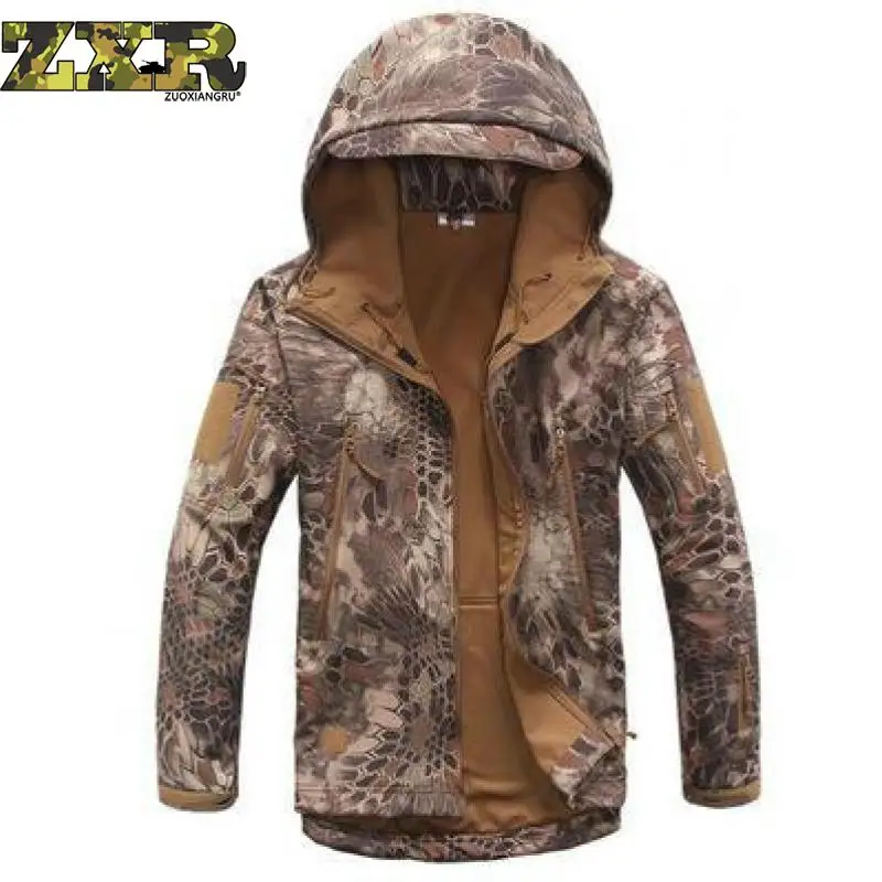Mege Brand Clothing Autumn Men's Military Camouflage Fleece Jacket Army