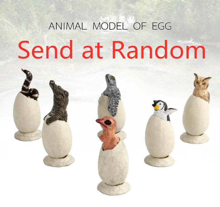 

1Pcs Animal Egg Semi Incubation Crocodile/Owl/Penguin/Snake Figure Toy Model Pedestal for Kids Birthday Gift