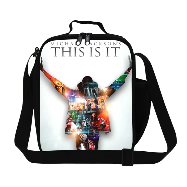 Fashion Michael Jackson Lunch Bags For Kids Thermal Food Bag MJ Rock