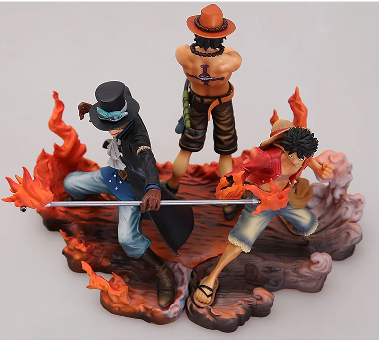 3 шт./компл. аниме экшн фигурка One Piece Brothers II Portgas D Ace Sabo Monkey Luffy Brother Боевая версия ПВХ