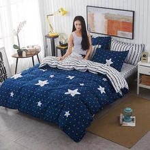 Blue Star 3/4 pcs Bedding Set Adult Kids Soft Cotton Bed Linens Single Twin Queen King Double Size Duvet Cover Quilt Pillow Case