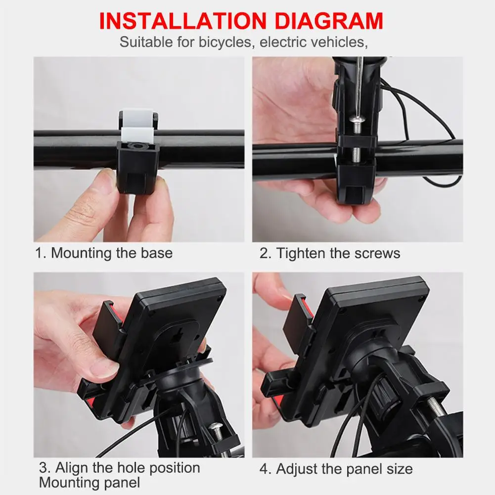 360 Degrees Rotatable Mobile Phone Holder Motorcycle Bicycle Outdoor Mountain Bike Electric Car Riding Phone Navigation