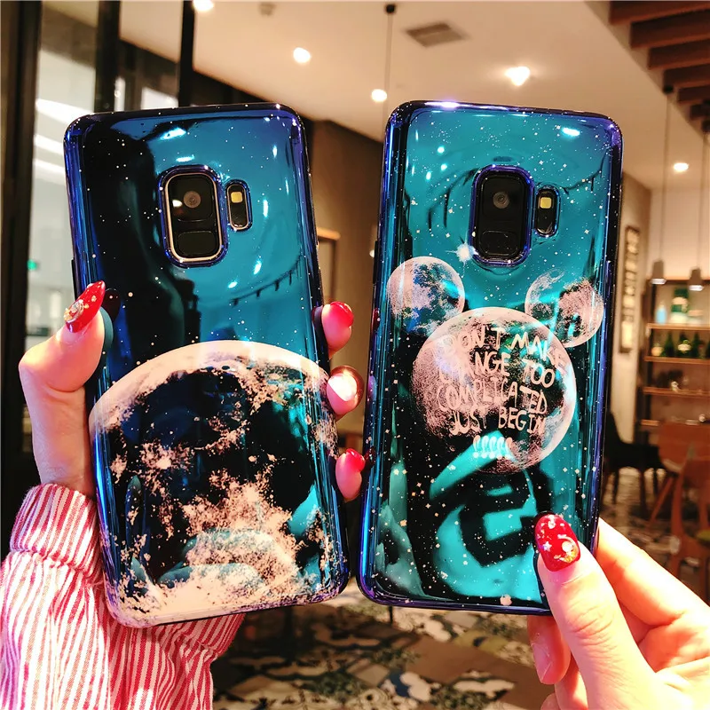 

Case For Samsung Galaxy S8 S9 S10 NOTE 8 9 Phone Case Cute Mickey Ear Planet Moon Soft Cover for Iphone 6 S 8 7plus X XS MAX XR