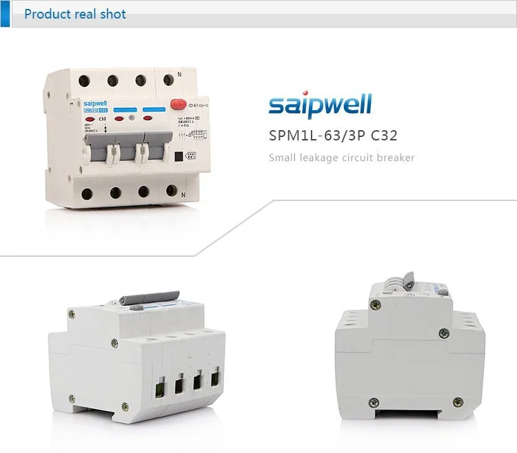 SPM1-3LE-63C32 переменного тока 3-полюсный 63A 230/400 V водонагреватель генератор переменного тока выключатель protetor для умного дома