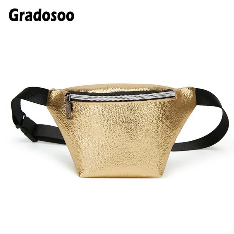 

Gradosoo PU Leather Waist Bags Women New Banana Bag Female Fanny Pack For Women Chest Bag Fashion Women's Belt Bag Summer LBF478