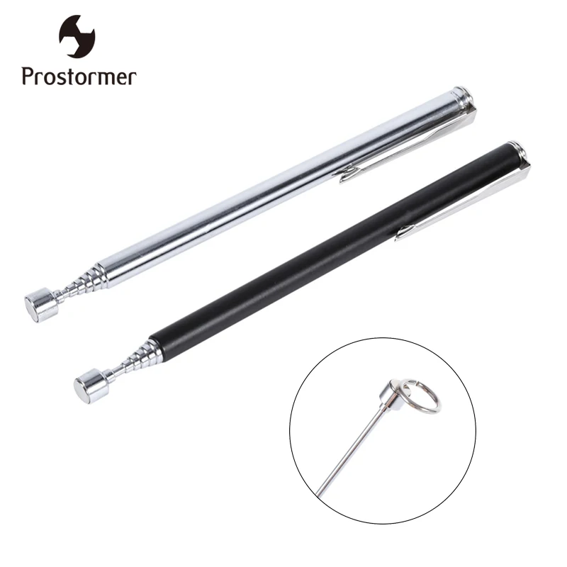 

Prostormer Magnetic Pick Up Rod Stick Extending Magnet Portable Telescopic Easy Rod Handheld Tool Silver
