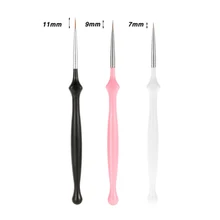 3 Pcs Nail Art Pen Brush Set Acrylic Handle Drawing Liner Detail Brushes DIY Manicure Tool Kit Hot Mdf