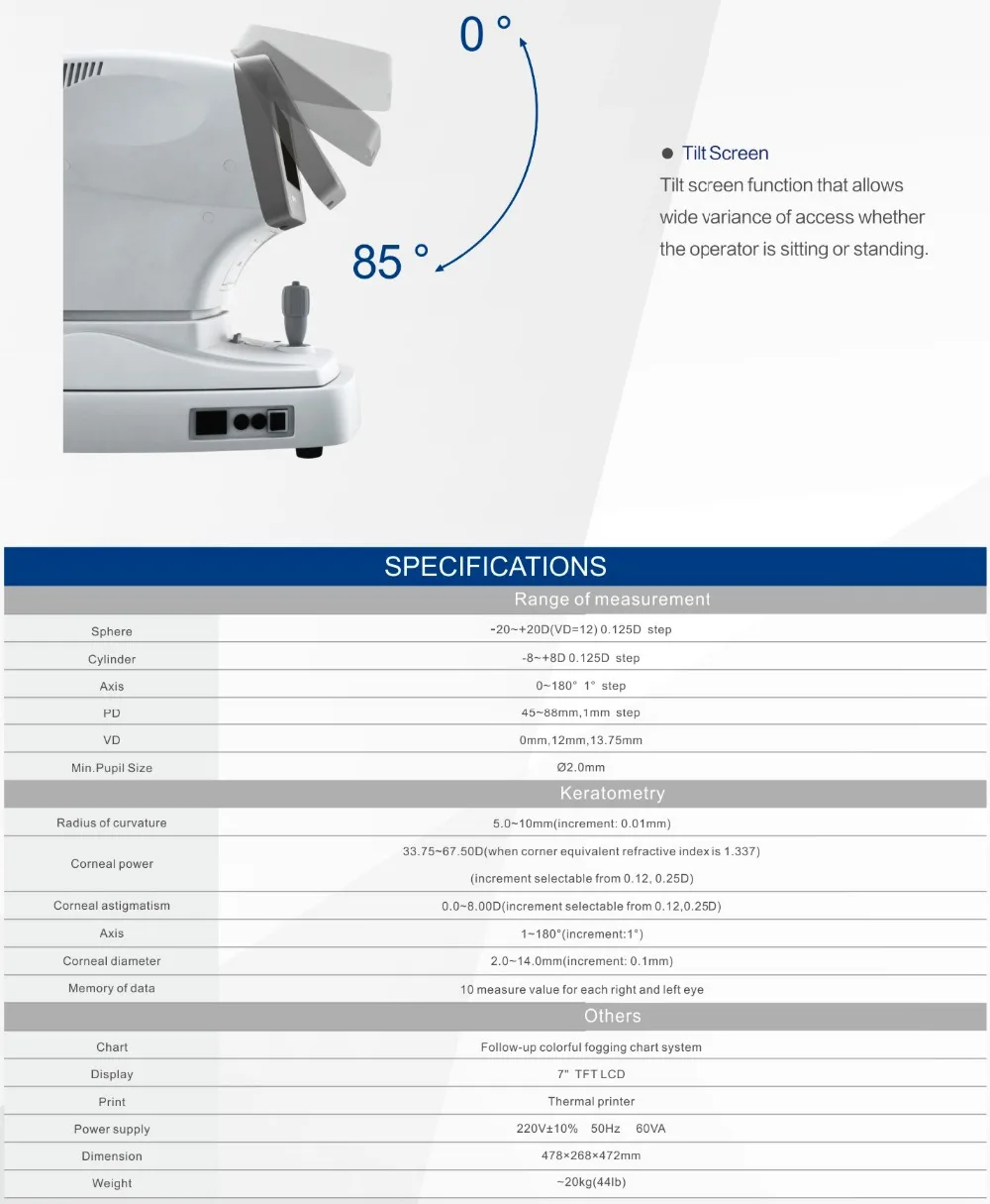 XINYUAN Автоматический рефрактор кератометр FA-6500 цветной экран с CE& FDA