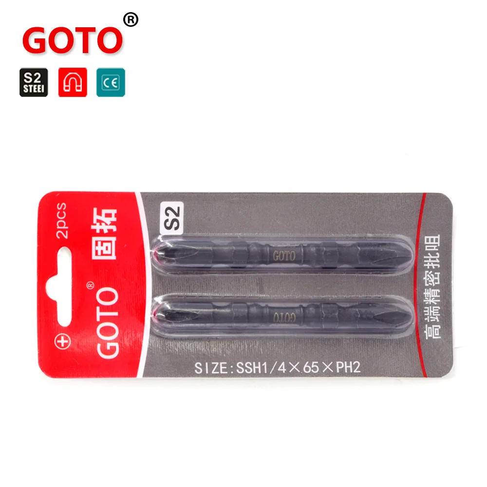 

GOTO blacken magnetic double ended 65mm screwdriver set phillips PH2 powerful hand repair tools