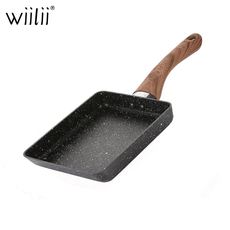 

WIILII Rectangular Non-stick Frying Pan Burning Cake Roll Egg Roll Pan Mini Sushi Omelette Square Frying Pan Kitchen Utensils